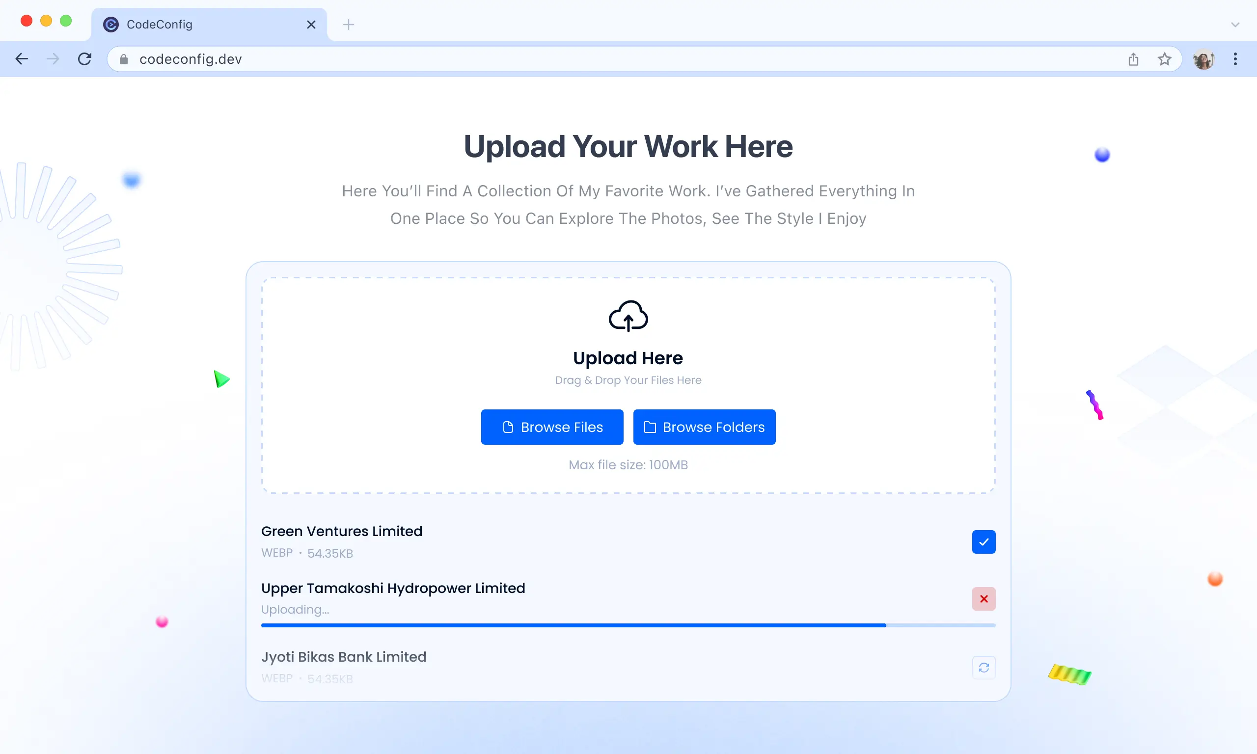 Seamless Upload Box